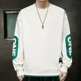 thumbnail image 3 of Ropa para hombre Sudaderas empalmadas para hombre Jersey bordado Camiseta sin capucha Top negro de una pieza Estilo coreano Ofrece calidez, 3 of 5