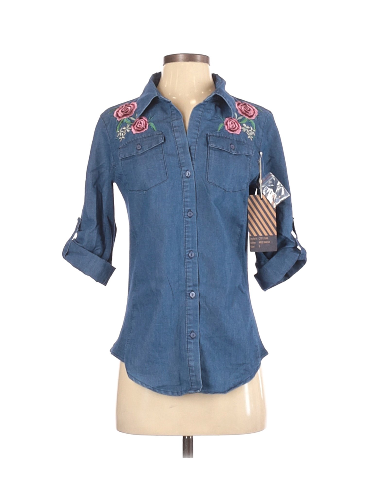 Sleeve Button-Down Shirt - Walmart 