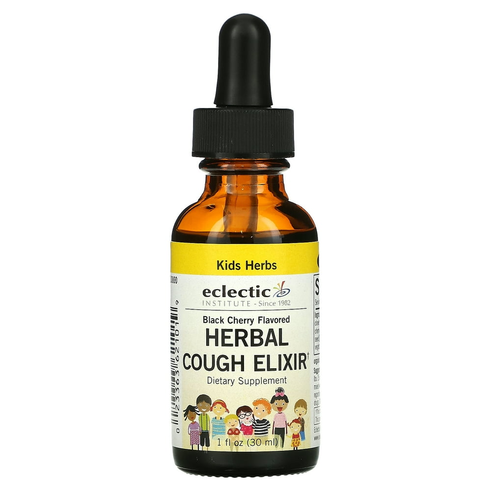 Eclectic Institute Kids Herbs, Herbal Cough Elixir, Black Cherry, 1 fl