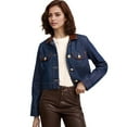 thumbnail image 5 of Cropped Jean Jacket for Women Long Sleeve Button Down Cropped Denim Jacket for Women Trendy XL, 5 of 10