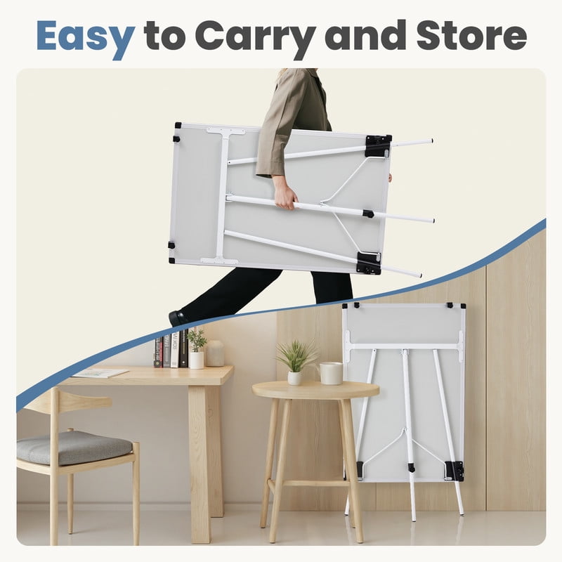Gianna 40 x 28 Inches Magnetic White Board Dry Erase, Porbable Boards Height Adjustable, Dry Erase Board with Stand for School, Office and Home, Silver Aluminium Frame, White