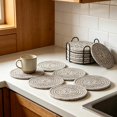 thumbnail image 4 of Round Woven Placemats Set of 8 Heat Resistant Placemats 4 Inches Farmhouse Cotton Rope Place Mats for Dining Tables Trivets for Hot Dishes, 4 of 5