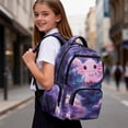 thumbnail image 5 of Yuyamidu Galaxy Axolotl Backpack for Girls 6-9 1st-4th Grade 17 Inch Lightweight Waterproof Bookbag with Padded Shoulder Straps & Multiple Compartments Back to School, 5 of 8