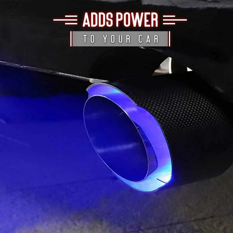 2.5'' 63mm Carbon Fiber Exhaust Tip with Blue LED Light Stainless