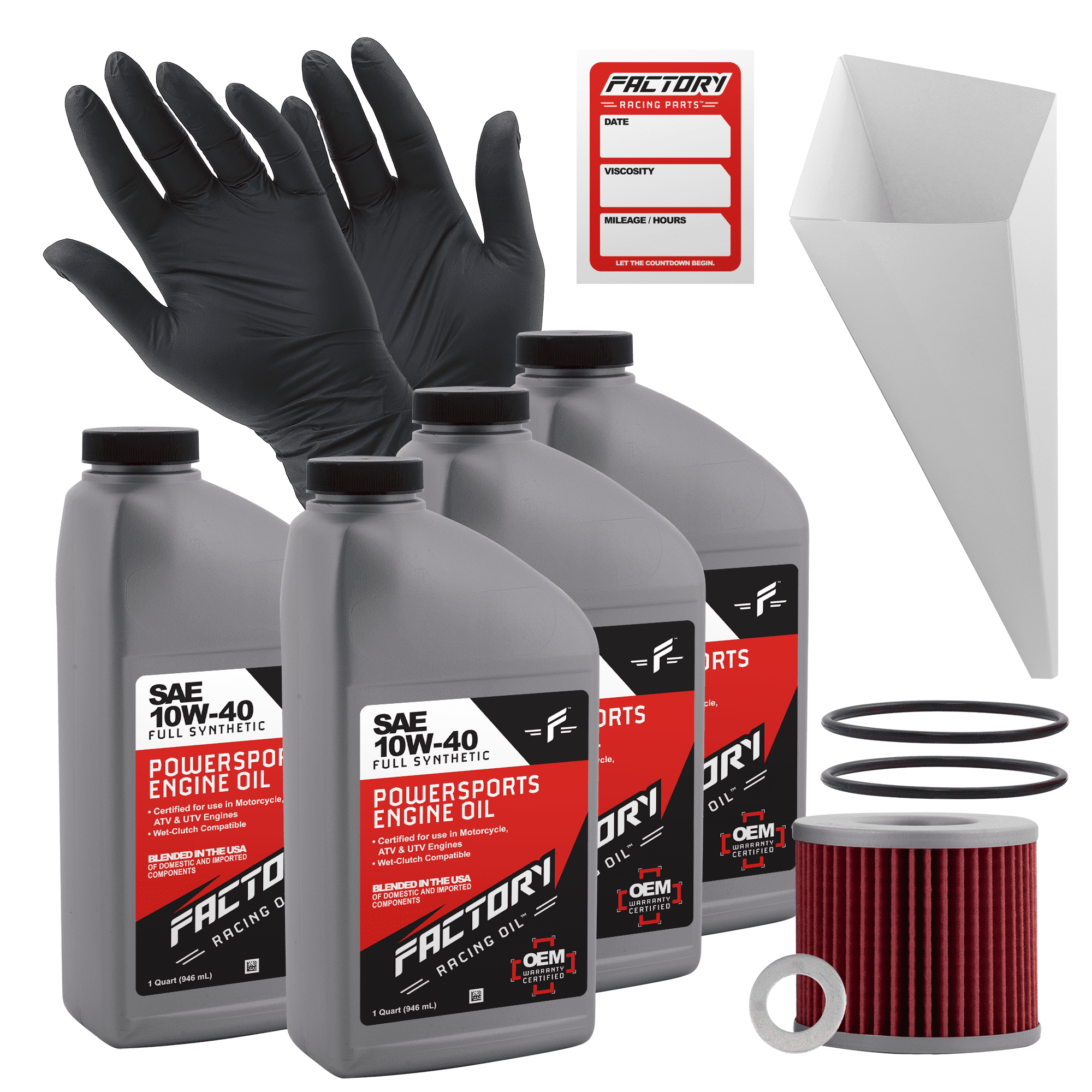 Factory Racing Parts 10W40 3Qt Oil Change Kit Fits Suzuki GSF400