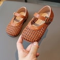 thumbnail image 4 of Gyujnb Toddler Girls Breathable Woven Mary Jane Shoes with Adjustable Buckle, Flat Heel Casual Footwear for Summer Wear (Girls),2-2.5 Years, 4 of 7