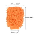 thumbnail image 2 of Uxcell Large Double-Side Microfiber Soft Chenille Dusting Wash Mitten Orange 2 Pack, 2 of 5