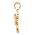 thumbnail image 2 of Real 14kt Yellow and Rose Gold Hibiscus Flower Pendant; for Adults and Teens; for Women and Men, 2 of 3