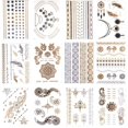 thumbnail image 1 of 10pcs Metallic Tattoo gold / silver, metal flash tattoo, 1 of 5