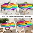 thumbnail image 7 of Colorful Tie Dye Wave Pattern Round Fitted Tablecloth with Elastic Edge,Dining Table Cover Waterproof,Outdoor Round Tablecloth for Camping,Dining,Indoor and Outdoor, 7 of 7