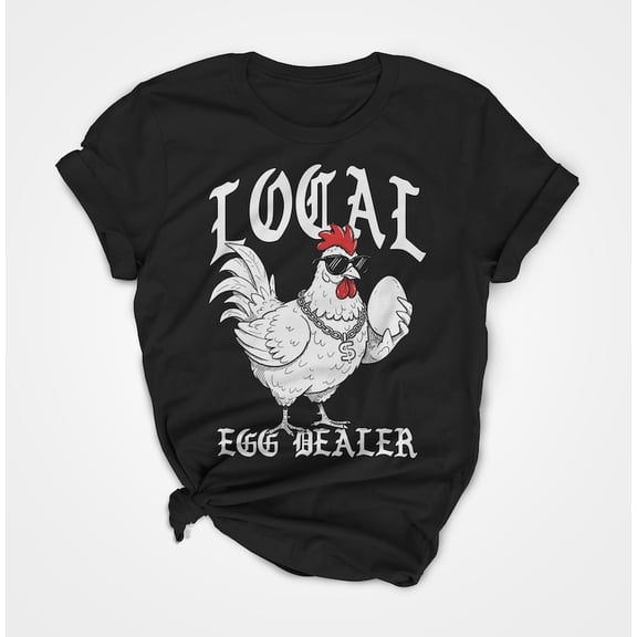Local Egg Dealer T-Shirt, Funny Chicken Easter Shirt, Hip Hop Egg Dealer Tee, Rap Style Inflation Shirt, Trendy Easter T-Shirt