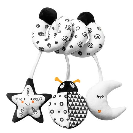 

VeliToy Spiral Rattles forborn Infant 0-6 Month Soft Plush Animal Toy Decorative Pendant for Bed Car Seat Travel(Ladybug)