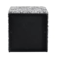 thumbnail image 6 of HomePop Cube Square Design Modern Tribal Pattern Fabric Ottoman in Black/White, 6 of 7