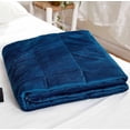 thumbnail image 2 of PUR & CALM SILVADUR Antimicrobial Plush Mink Machine Washable 15 lb Weighted Blanket, 48 x 72", Navy Blue, Adult, 2 of 3