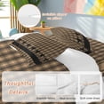 thumbnail image 3 of Brown Black Plaid Duvet Cover Set, Vintage Rustic Star Buffalo Check Soft Duvet Cover Twin Size Bedding Set 4 Pieces, 1 Quiltcover and 2 Pillowcases with Zipper, 1 Bed Sheet for All Seasons, 3 of 9
