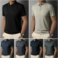 thumbnail image 2 of Seamless Silk-Like Men's Polo Shirt Solid Color Business T-Shirt, 2 of 9