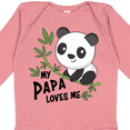 thumbnail image 4 of Inktastic My Papa Loves Me- cute panda Boys or Girls Long Sleeve Baby Bodysuit, 4 of 5