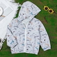 thumbnail image 2 of zuwimk Kids Toddler Rain Suit for Boys Girls One Piece Hoodie Zipper Cartoon Waterproof Coverall Rain Jacket(7-8 Years,Multi-color), 2 of 9