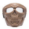 thumbnail image 1 of WANNGWE Amateur Skull Goggle Mask Riding Mask Safety Road Riding Ultraviolet Motorcycle Glasses (khaki, transparent) HW97-255, 1 of 5