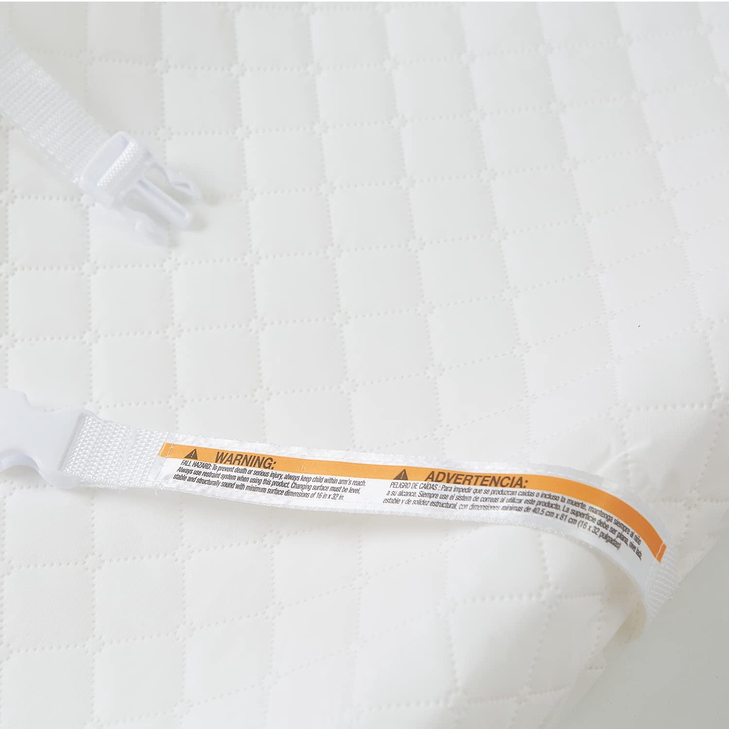 Pemberly Row Contemporary Vinyl Cover Contoured Changing Pad in White