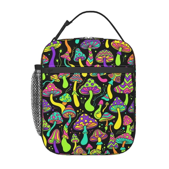 Mushroom Lunch Box,Lightweight Reusable Lunch Bag For Woman Men,Portable Insulated Small Cooler Bag For Picnic,Travel,Office