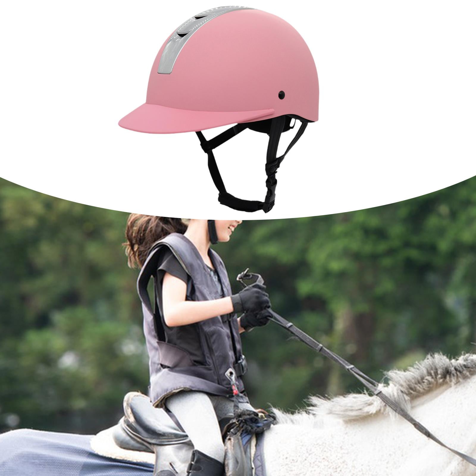 SunniMix Equestrian Helmet Cycling Helmet Equestrian Supplies Fashion Horse Equipment M Pink