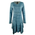 thumbnail image 4 of Women's Plus Size Long Sleeve Printed Drop-Waist Dress, 4 of 4