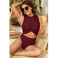 thumbnail image 5 of ATTRACO Womens Monokini Swimsuit High Neck Criss Cross Front One Piece Swimsuit Sexy Cut Out Backless Monokinis Swimwear Bathing Suits, 5 of 6
