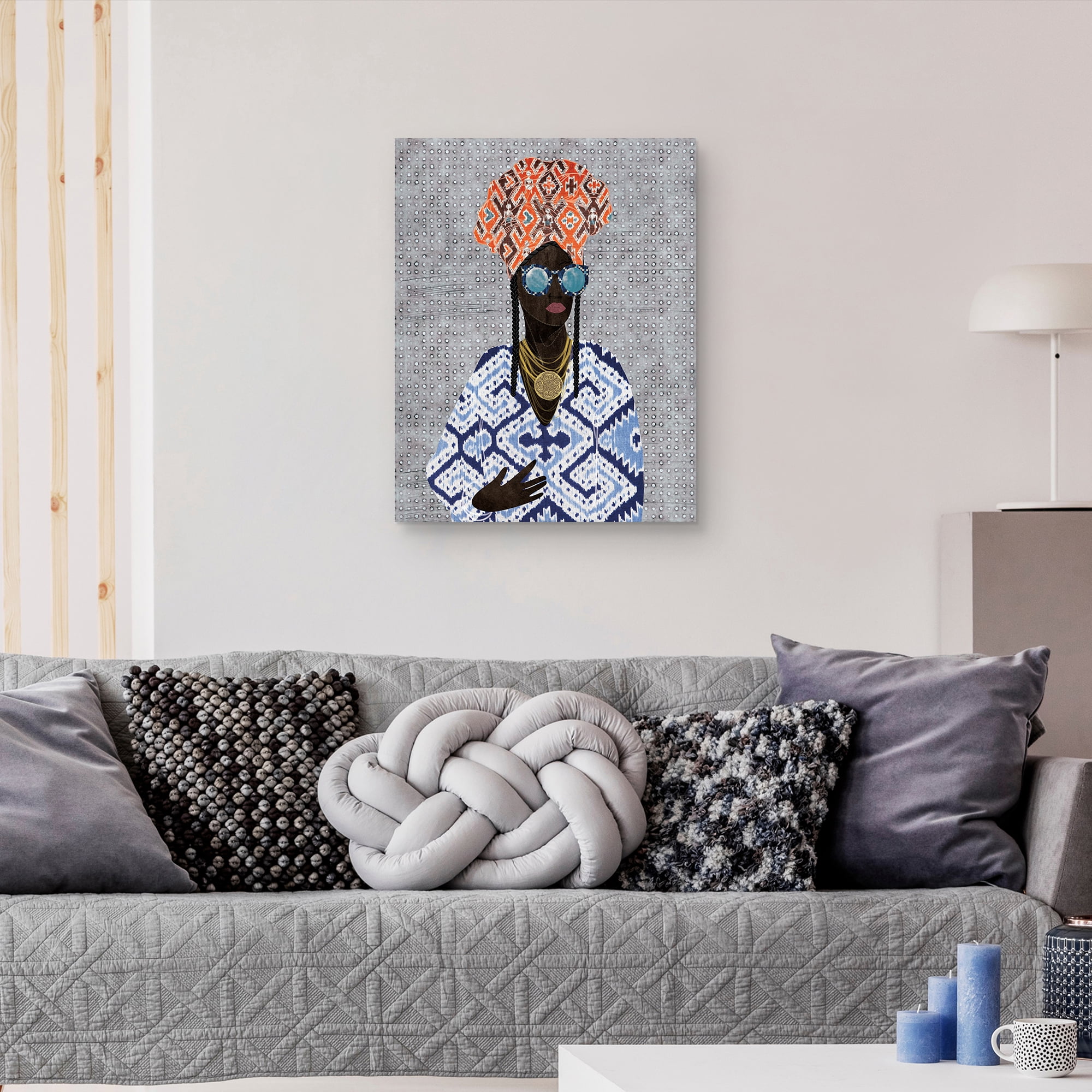 Masterpiece Art Gallery People Dots Queen on Gray Canvas Art Print, 22" x 28", by Nikki Chu