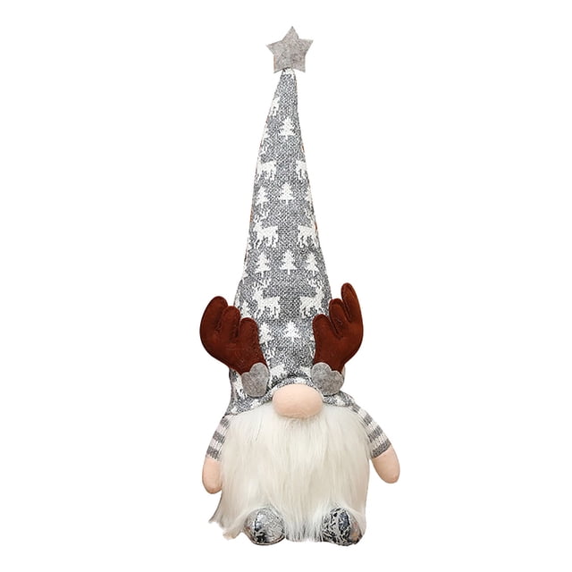 Fiudx Enano Navideño de Bosque con Copos de Nieve, Adorable Muñeco Sin Rostro, Decoración para Árbol de Navidad, Recuerdo Reutilizable para Fiesta de Navidad, Accesorio de Escritorio para Casa o Ofic