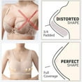 thumbnail image 4 of Bras! Ashirexll Womens Push Up Bra, Plus Size Wireless Solid Color Soft Summer Thin No Steel Ring Breathable Gathering Posture Support Bra Beige XXL, 4 of 8