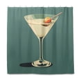 thumbnail image 2 of Yayeee Shower Curtain with Hooks 72"x72" Waterproof Fabric Bathroom Hanging Decor, Beige Martini, 2 of 5