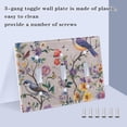 thumbnail image 3 of Yayeee Toggle Light Switch Wall Plate 3-Gang 6.37"x4.48" Decorative Outlet Cover, Purple Floral Pattern, 3 of 7