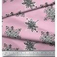 thumbnail image 2 of Soimoi Polyester Crepe Fabric Floral Block Print Fabric by Yard 52 Inch Wide, 2 of 3