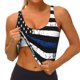 thumbnail image 3 of Balery Thin Blue Line Flag Sujetadores deportivos con espalda cruzada para mujer, acolchados, sin costuras, de alto impacto, ideales para yoga, gimnasio, entrenamiento y fitness.-Small, 3 of 8