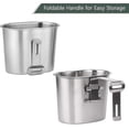 thumbnail image 5 of Kit de cantimplora militar, 2 uds., 1000ml, 600ml, juego de tazas de cantimplora militar de acero inoxidable con bolsa protectora para acampar al aire libre, senderismo y mochilero, 5 of 5