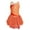 Orange, variant on TiaoBug Kids Girls Sleeveless Figure Skating Dress Rhinestone Chiffon Ballet Leotard Ballerine Tutu Dress Black 10