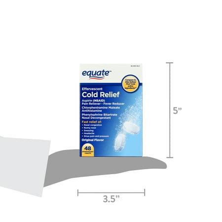 Equate Effervescent Cold Relief, 48 Tablets