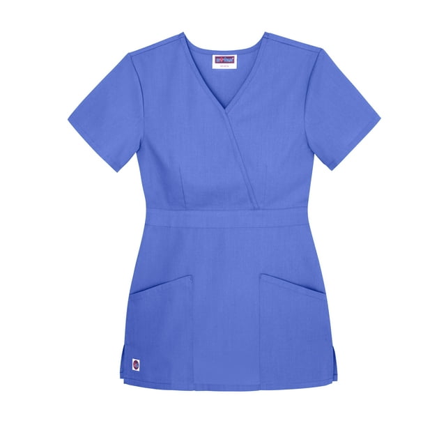 Sivvan Women's Mock Wrap Scrub Top, Available in 12 Colors