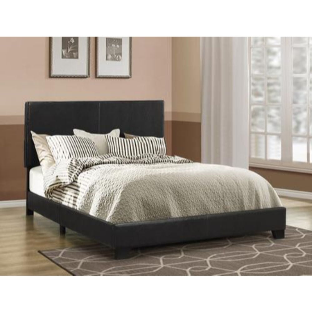 Upholstered Bed, Queen Bed, Black 