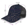thumbnail image 2 of Lsque Copper-Gold Gloss Outline Navy Dark Blue Printed Trucker Hat - Baseball Cap for Men Women - Breathable Mesh Side, Adjustable Fit - for Casual Wear, 2 of 7