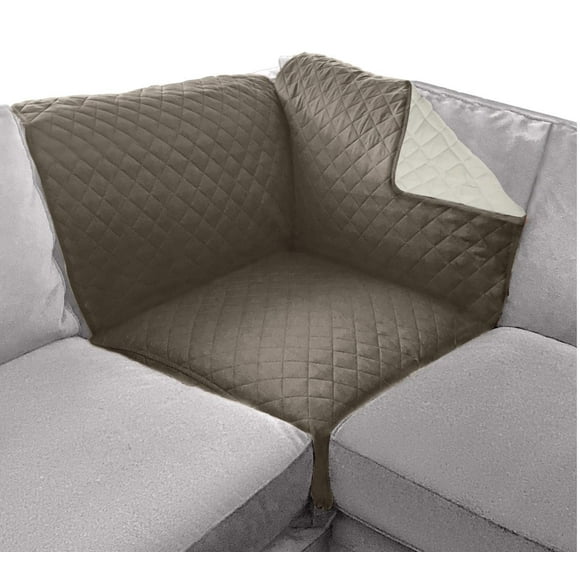 Funda antideslizante Sofa Shield, seccional, grande, patentada, de lino latte