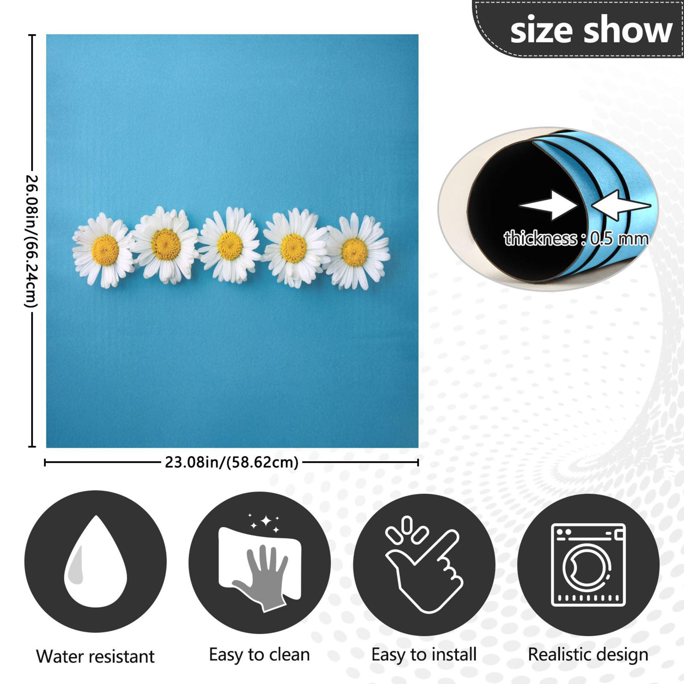 IAUYY Magnetic decorative sticker - 23x26 Inch PVC Refrigerator Decorative Cover, Removable DIY Art for Kitchen Appliances Looking Down