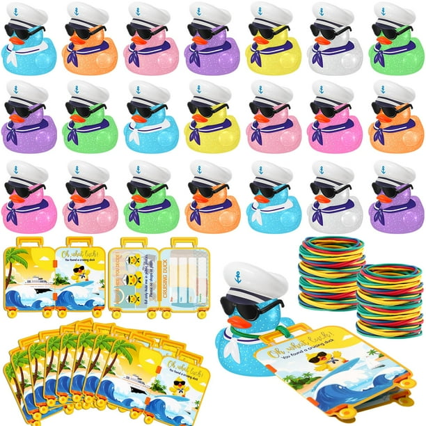Kit de Crucero Halloscume 72 Piezas Etiquetas de Pato con Patitos de Goma y Bandas