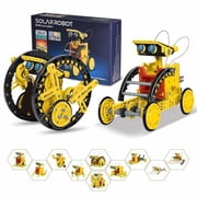 Solar Robot Kit for Kids Age 8-12,STEM Building Toys,12-in-1 Build Your Own Robot with Solar Panel & Battery Power,Science Engineering Christmas Birthday Idea Gifts for Boy Age 8 9 10 11 12