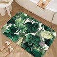thumbnail image 3 of 1pc Tropical Plant Leaves Absorbent Non-Slip Bathroom Thickened Flannel Rug Decor,Soft,Quick Drying,Suitable For Indoor/outdoor Use,Bathrooms,Bedrooms,Kitchens,Terrace,Laundry Rooms,16"x24", 3 of 9