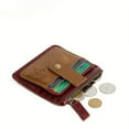 thumbnail image 4 of Vintage Leather Mini Credit Card Holder Wallet, Genuine Coin Purse for Women, 4 of 14