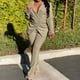 thumbnail image 1 of ICHUANYI Clearance Women's Long Sleeve Color Suit Pants Casual Elegant Business Suit Sets(Khaki, S) ICHUANYI WER2023081404068, 1 of 6