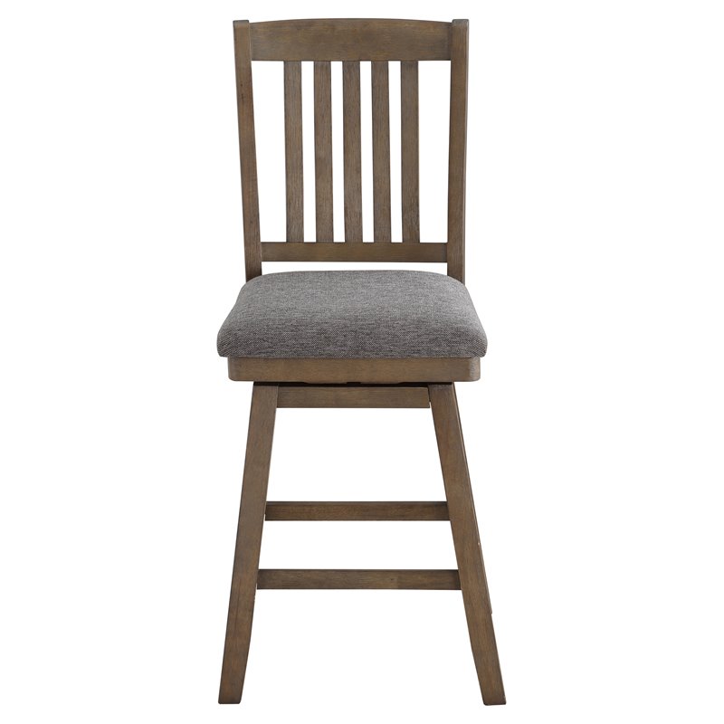 Trent Home Traditional 24" Swivel Solid Wood Counter Stool in Gray and