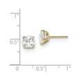 thumbnail image 2 of 14k Polished 6x6 Cushion Cut CZ Stud Post Earrings in 14k Yellow Gold, 2 of 2